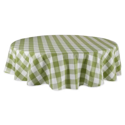 DII Stonewash Blue Buffalo Check Tablecloth