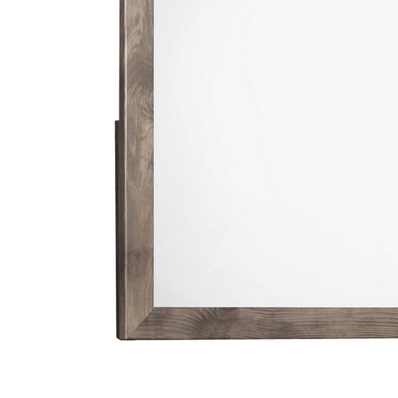 Ent 40 x 40 Dresser Mirror, Tempered Glass, Rectangular Frame, Greige