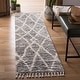 preview thumbnail 4 of 36, SAFAVIEH Berber Fringe Shag Mena Trellis Rug 2' x 8' Runner - Grey/Cream - Runner