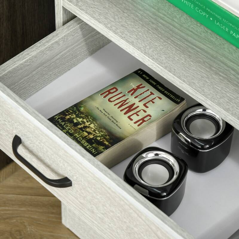 Vinsetto Lateral File Cabinet with Shelf, Office Storage Cabinet with 2 Drawers, Fits Letter Sized Papers