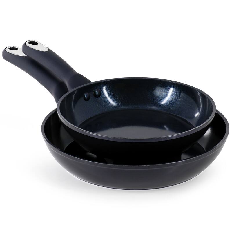 14 Piece Ceramic Nonstick Cookware Set in Dark Blue