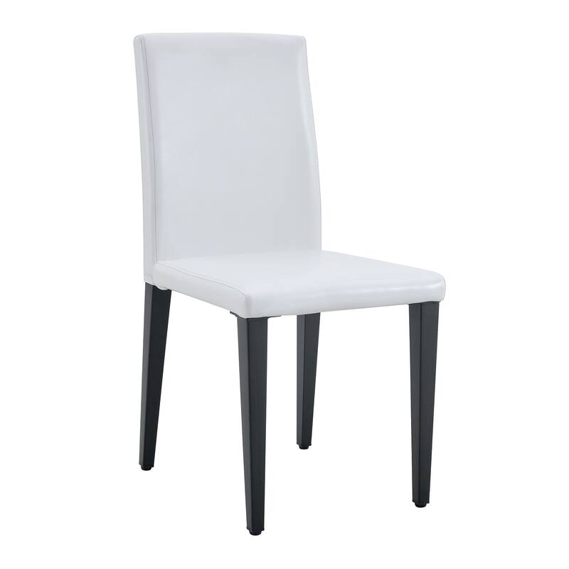 Modern Minimalist PU Dining Chair with High-Elastic Sponge Padding and Non-Slip Feet, for Restaurants, White, 4-piece Set