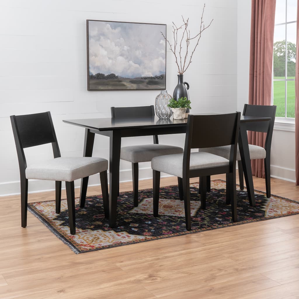 Caelan 5PC Upholstered Dining Set Black