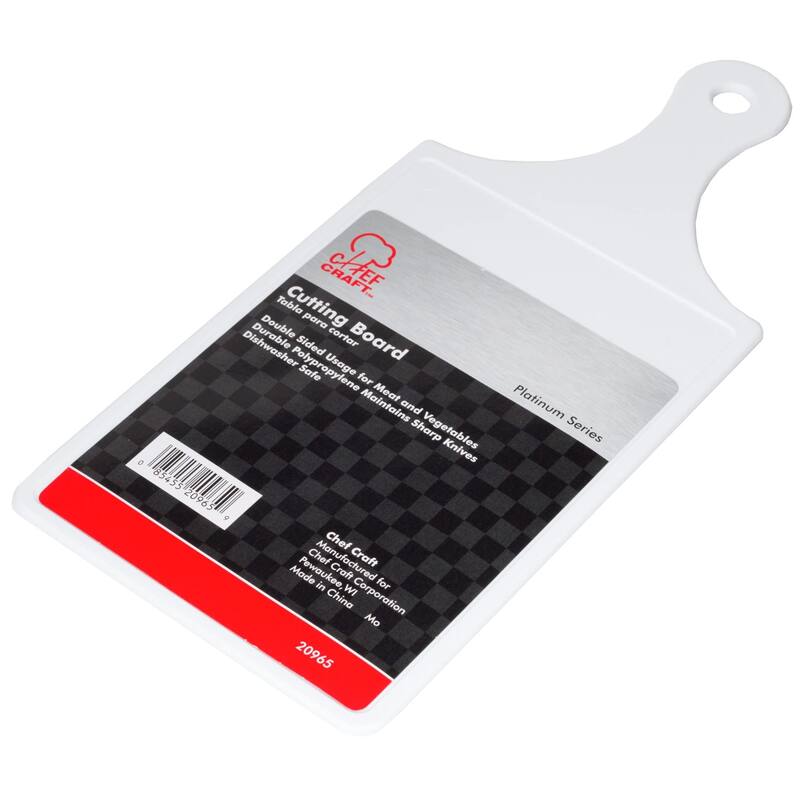 Chef Craft 8.5 x 5.5-Inch Plastic Paddle-Shaped Cutting Board with Handle