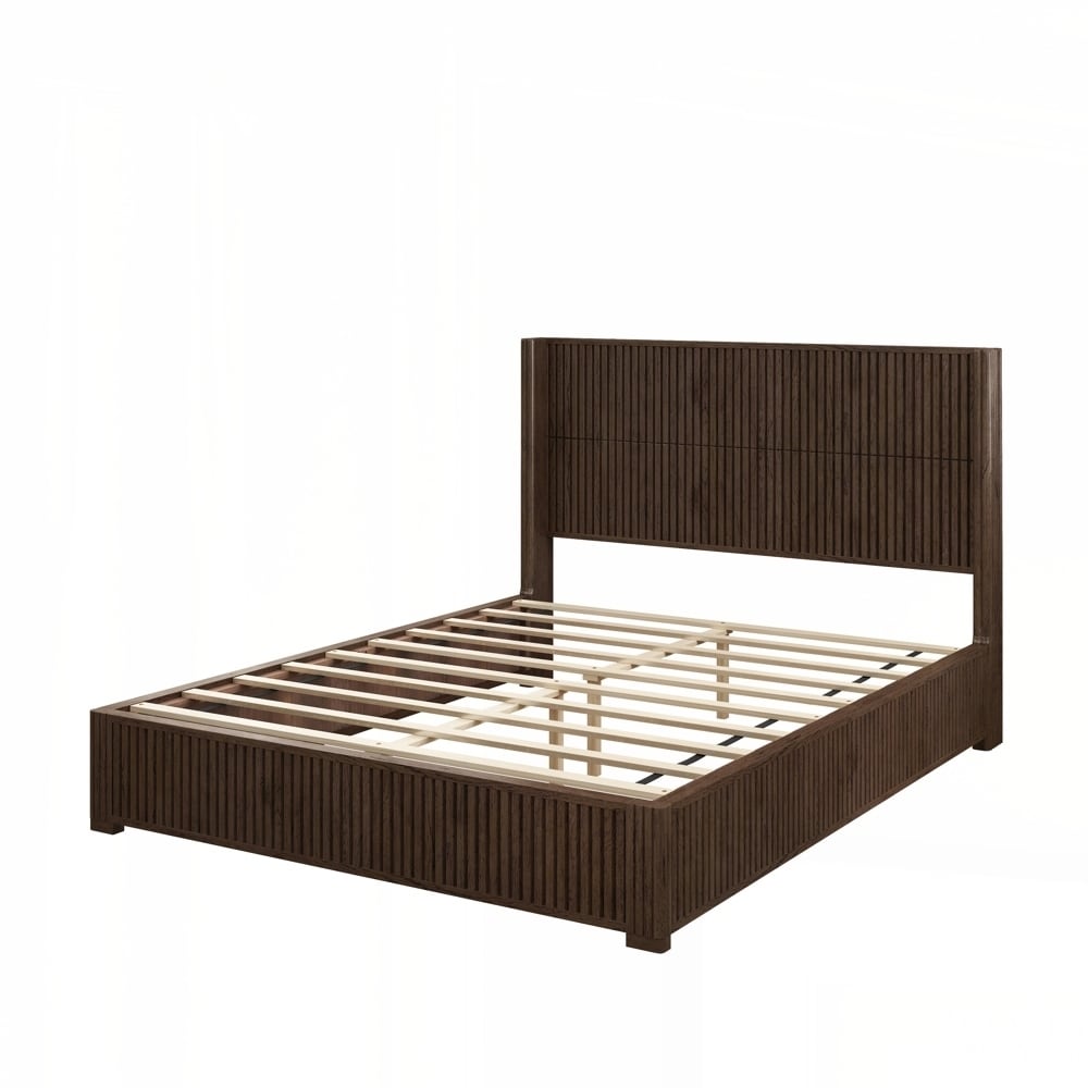 Solid Wood Platform Bed Frame with Headboard
