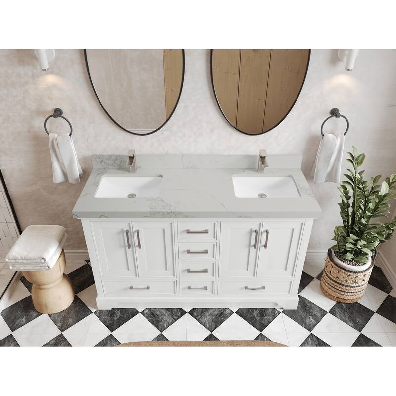 Willow Collections 60 in. W x 22 in. D Charlotte Double Sink Bathroom Vanity with Countertop
