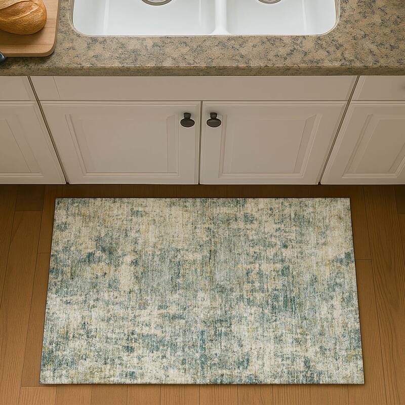 Premium Washable Super Soft Abstract Casual Mayfield Rug - Aloe - 1'8" x 2'6"