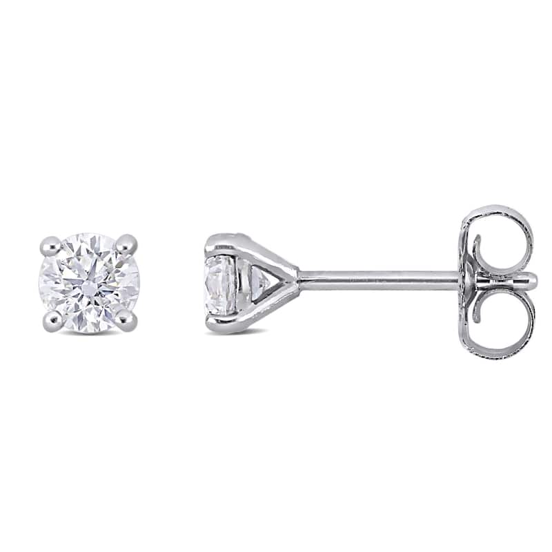 1/2ct TW Lab-Grown Diamond Martini-Style Stud Earrings in 14k White Gold