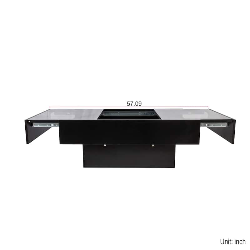 Coffee Table with Sliding Tabletop, Extendable Center Table with Hidden Storage Compartment
