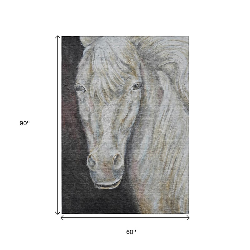 HomeRoots Animal Print Transitional Rectangle Outdoor Rug