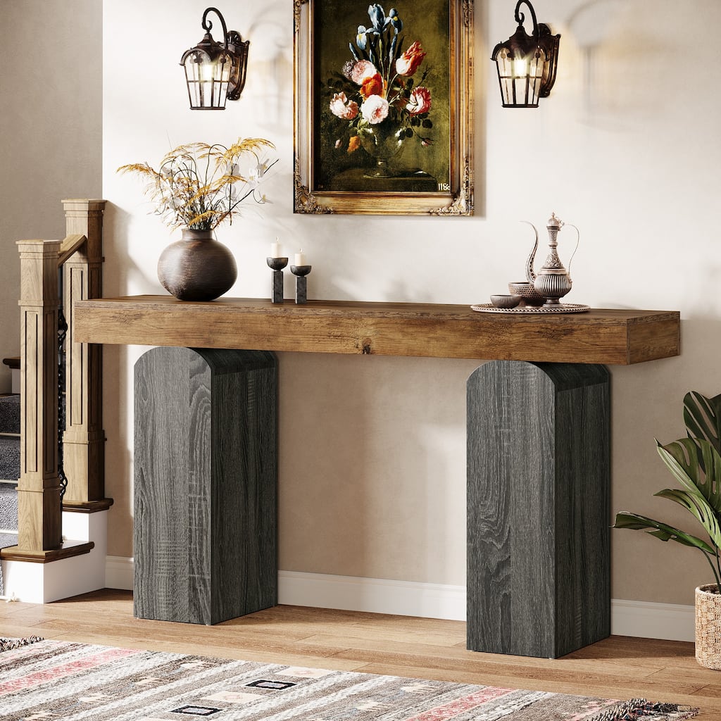 Console Table, Wooden Entryway Table, Sofa Behind Couch Table Hallway Foyer Accent Table