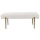 preview thumbnail 1 of 4, Uttermost 23572 Olivier 49-1/2" Wide Stainless Steel Framed Bench White / Gold