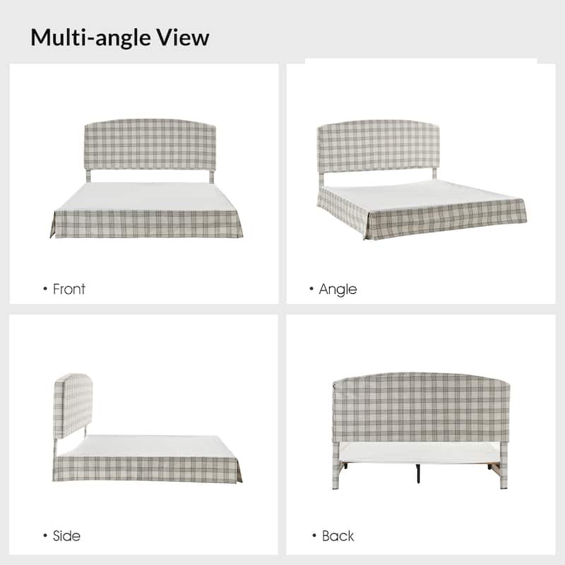 Knut Traditional 2 Piece Bedroom Upholstered Platform Bed with Washable Slipcover Set-QB by HULALA HOME