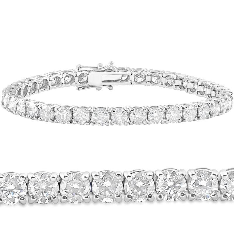 13 ct Diamond Tennis Bracelet 14k White Gold 7"