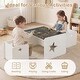 preview thumbnail 7 of 8, Gymax 3PCS Kids Table and Chair Set w/Chalkboard Lovely Patterns