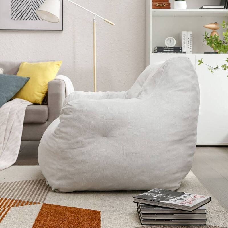 Modern & Elegant Bean Bag Chair | High Resilience Foam | Teddy Fabric or Cotton Linen | Versatile Lounge Seating