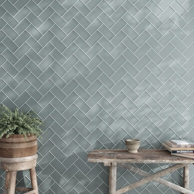 Apollo tile 3" x 6" Colorway Matte Stone Blue Glass Tile (5 sq ft/case) - 40 Pack