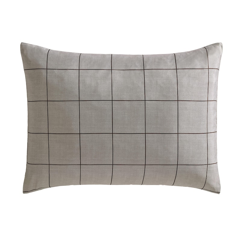 Kenneth Cole Reaction Holden Grid Cotton Brown Reversible Bonus Comforter Set