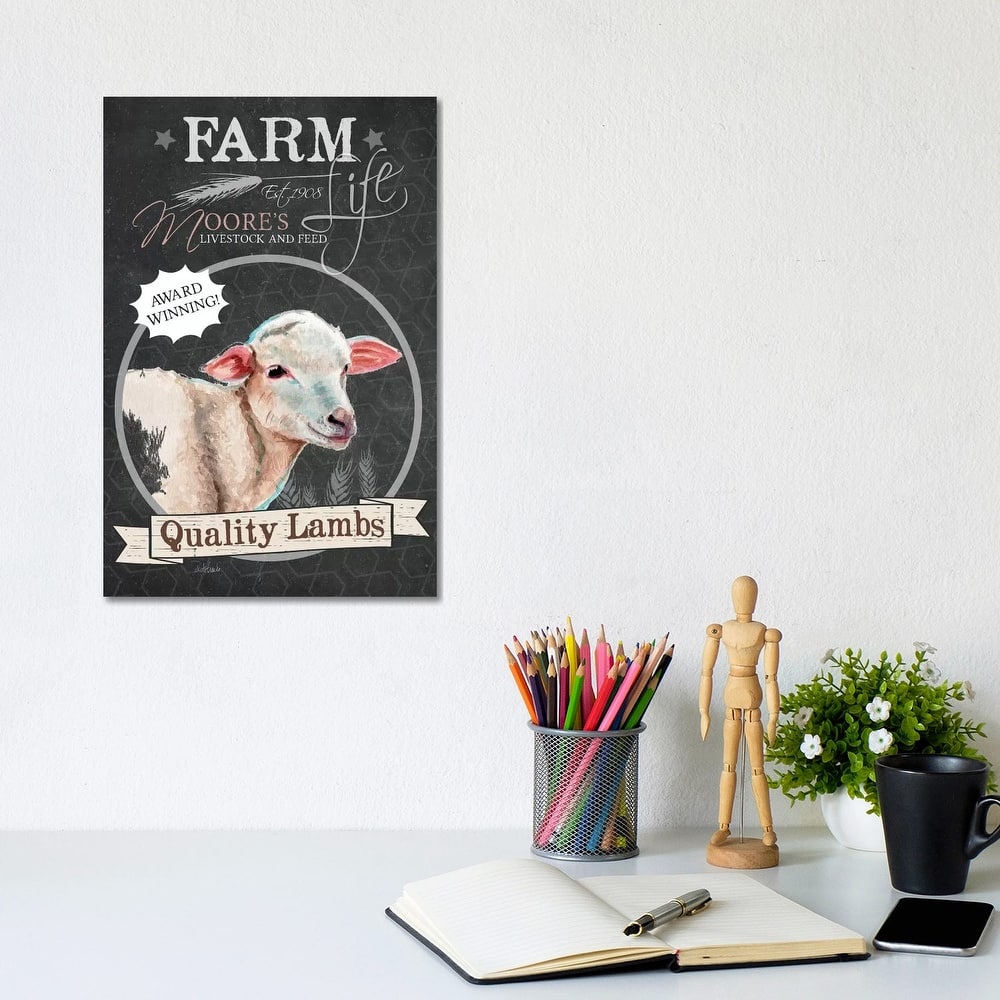 iCanvas "Quality Lambs" by Jennifer Redstreake Canvas Print