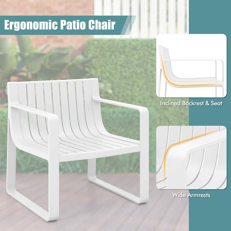 Costway Patio Chairs Set of 2/4 Weather-resistant Plastic Outdoor
