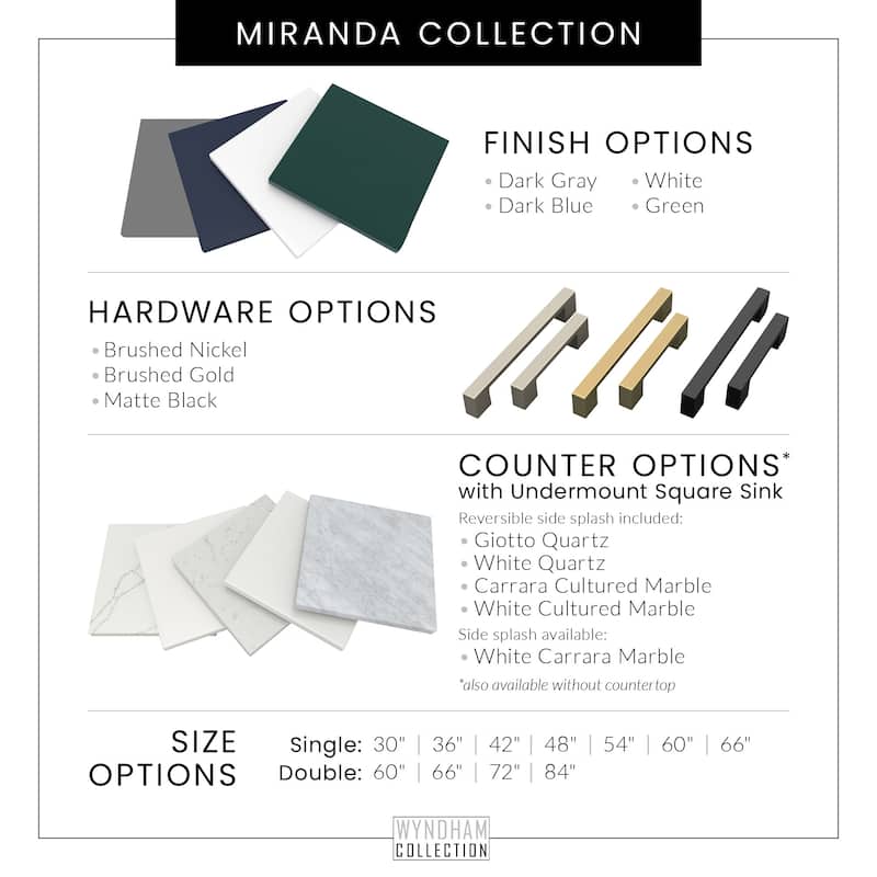 Wyndham Collection WCF292954S-QTZ-US3M46 Miranda 54" Free Standing