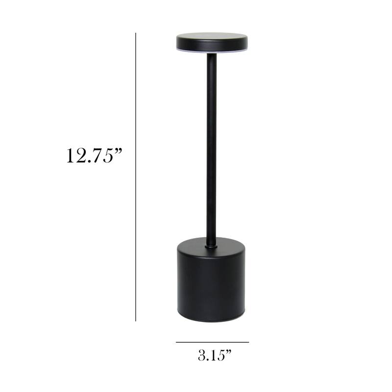 LED Mushroom Disc Touch Sensor Desk Lamp - 12.75" - Black