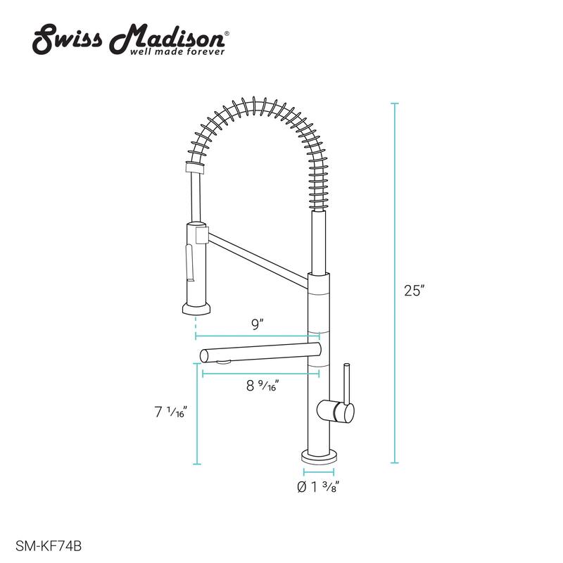 Swiss Madison SM-KF74 Nouvet 1.5 GPM Single Hole Pre-Rinse Pull Down