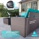 preview thumbnail 24 of 99, Outdoor Patio Furniture Set, All Weather PE Wicker Sectional Conversion Sofa set with Firepit(Optional)