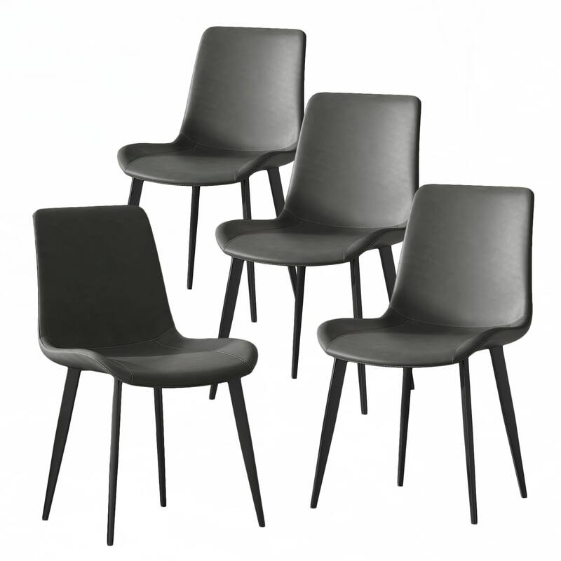 Dining Chairs 4PCS, Upholstered PU Cushion Seat