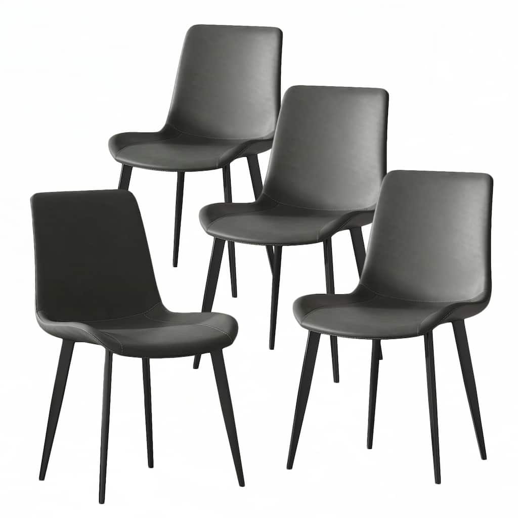 Dining Chairs 4PCS, Upholstered PU Cushion Seat
