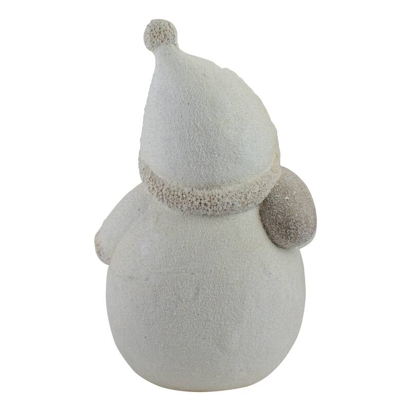 21" LED Lighted White and Gray Santa Christmas Tabletop Decoration