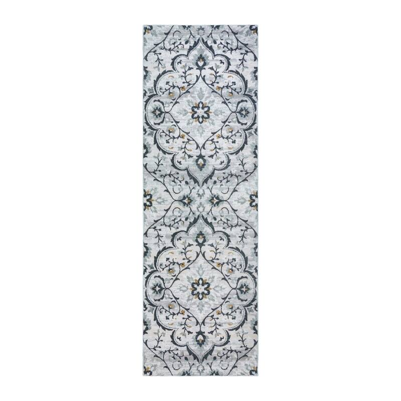 Gertmenian Quattro Tunny Gray Polypropylene Transitional Area Rug Runner - 2'7" x 8'