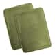 Clara Clark Ultra Soft Plush Bathroom Rug - Non-Slip, Velvet, Memory Foam Bath Mat - Set of 2 - Set of 2 17x24 - Sage Olive Green