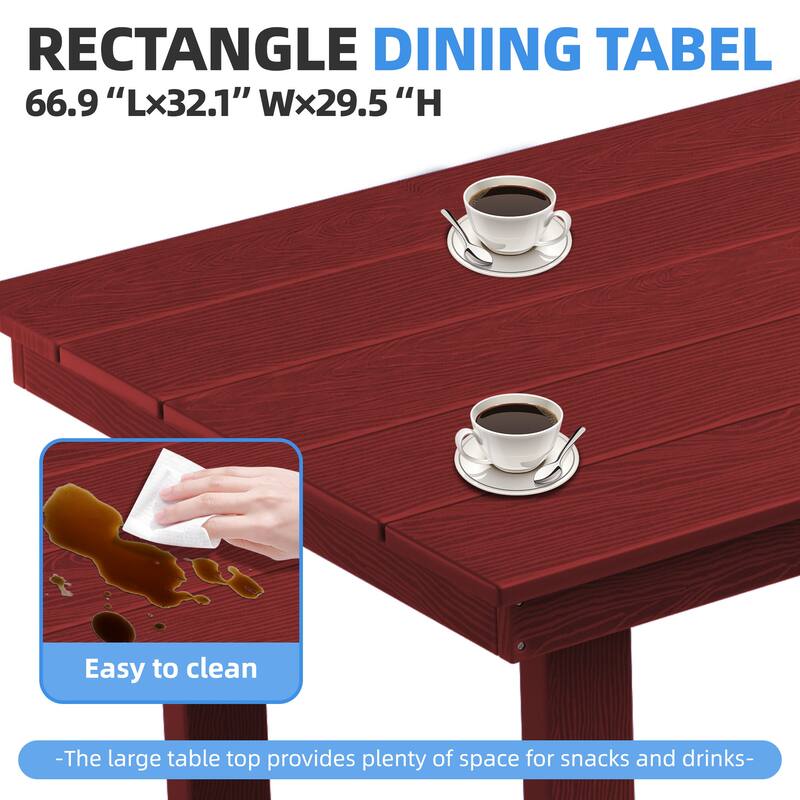 5-Piece HDPE Outdoor Dining Table Sets with Umbrella Hole - 1-Table 4-Chairs