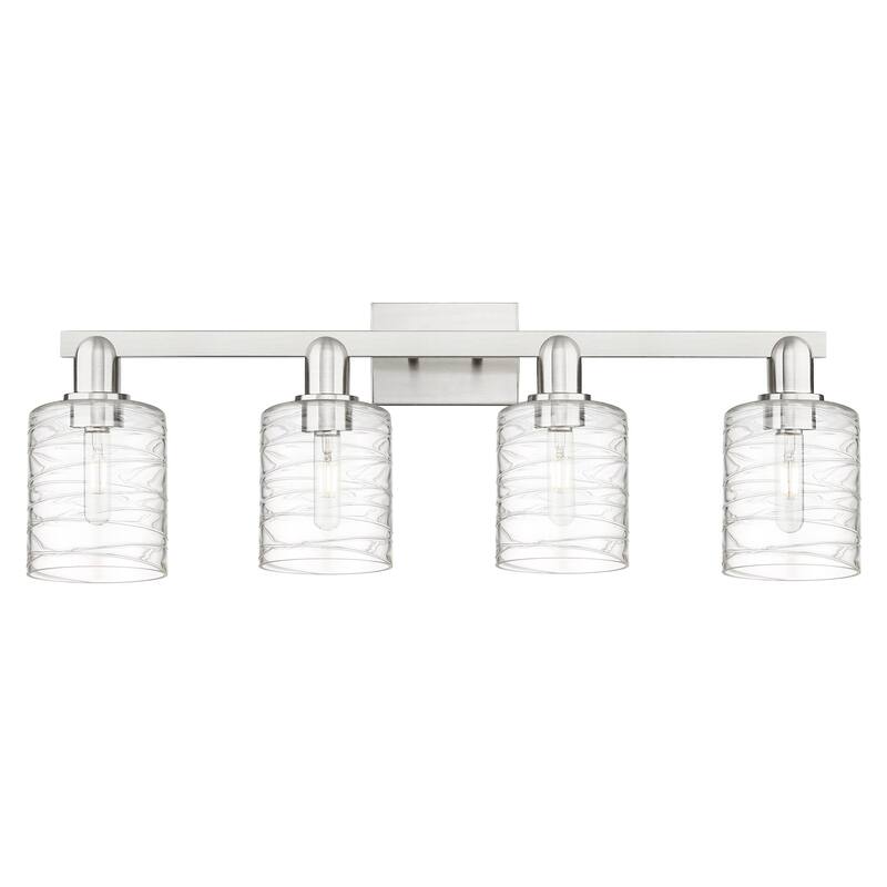 Innovations Lighting 716-4W-11-32 Cobbleskill Vanity Cobbleskill 4 - Brushed Satin Nickel / Deco Swirl
