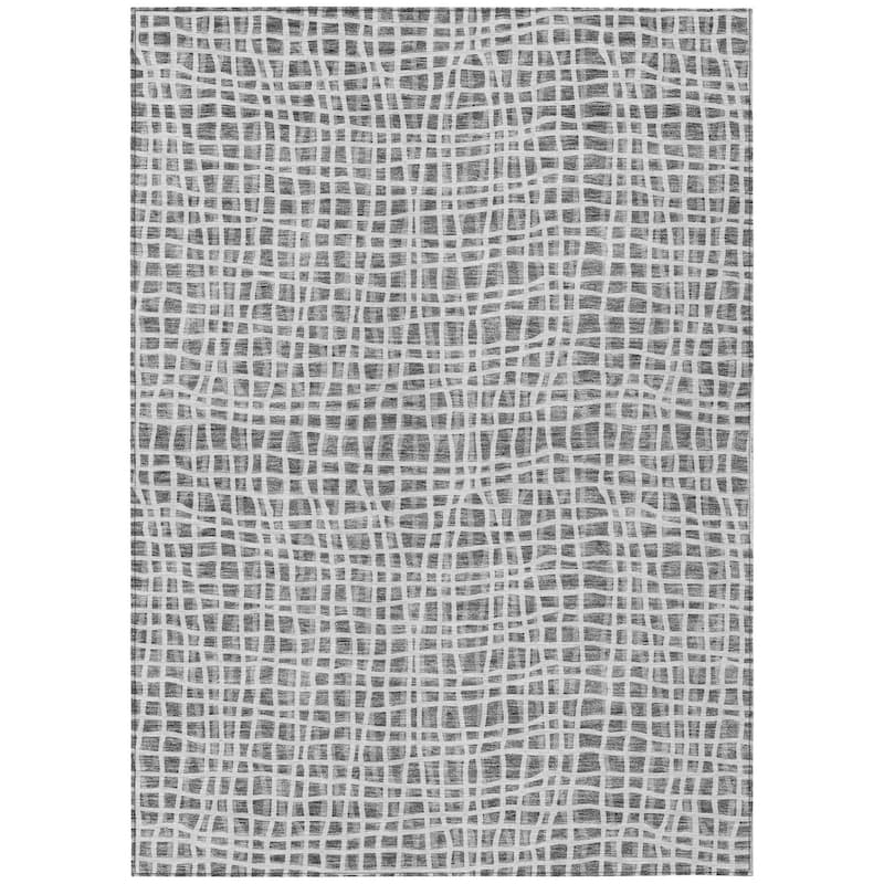 HomeRoots Striped Transitional Rectangle Outdoor Rug