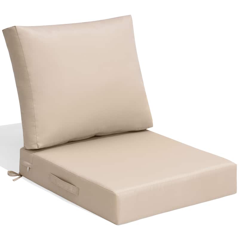 24''x24'' Outdoor Patio Seat Cushion Set with Removable Cover - 1PC - Beige
