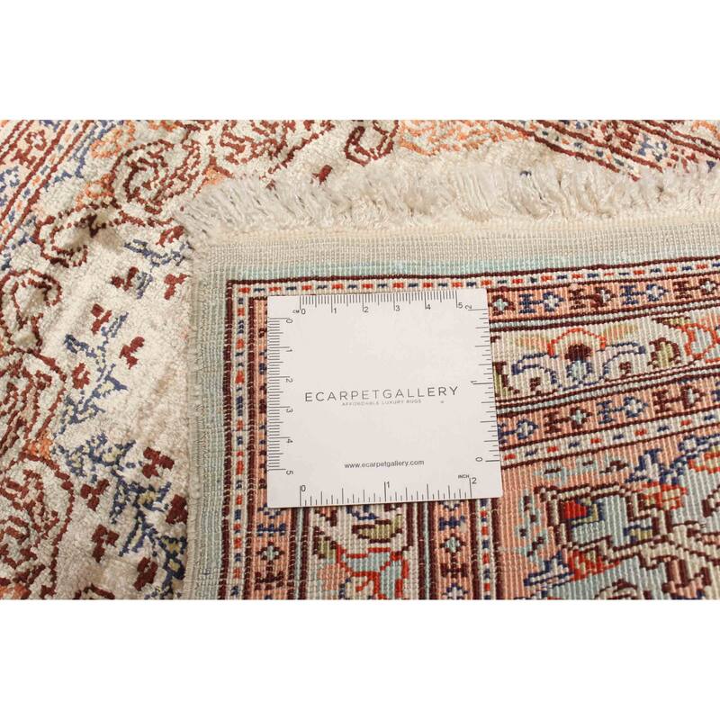 ECARPETGALLERY Hand-knotted Hereke Beige Silk Rug - 1'5 x 1'10