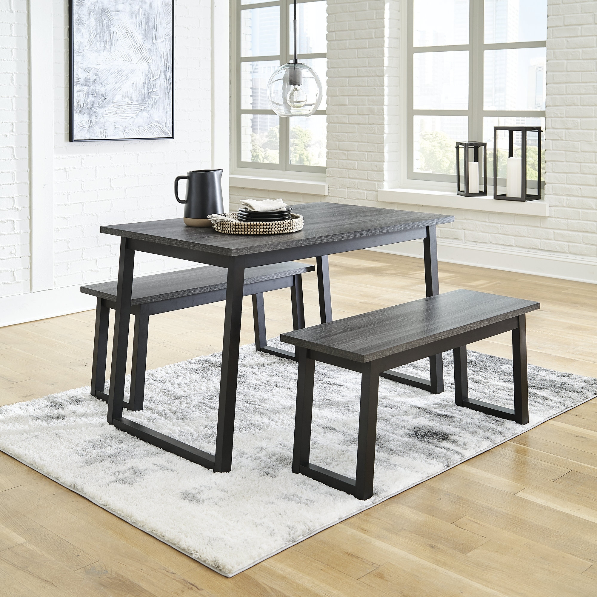 Ashley Furniture Garvine Black/Gray Rectangular Dining Room Table