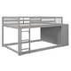 preview thumbnail 7 of 7, Gray Pine Wood Bunk Bed with 4 Drawers, 3 Shelves, and Built-in Ladder