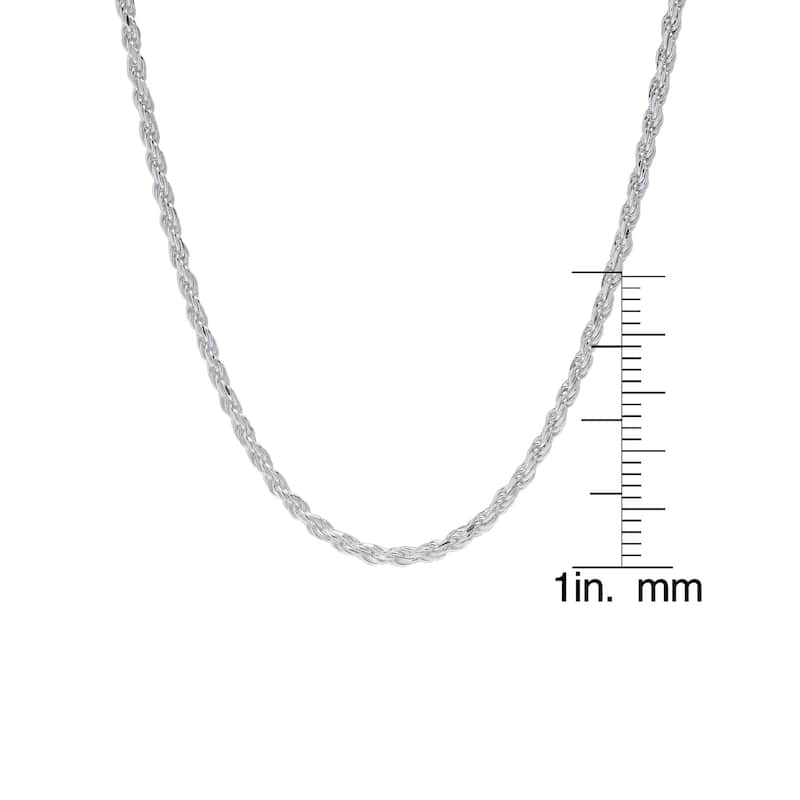 Victoria Townsend .925 Sterling Silver 1.7mm Diamond Cut ROPE Necklace