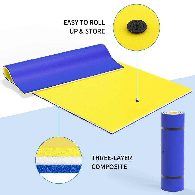 3 Layer Swimming Pool Float Lily Pad Floating Mat 9'X6'