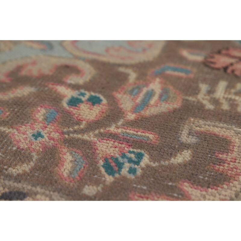 Pink Medallion Tabriz Persian Area Rug Hand-Knotted Wool Carpet - 9'0"x 12'7"