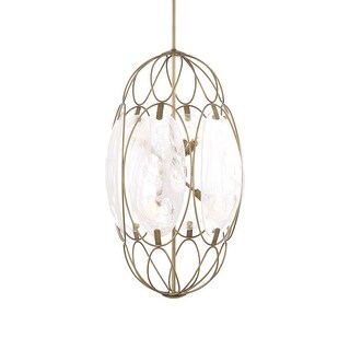 Uttermost Valencia 6 Light Glass Panel Pendant - 19"W x 19"D x 31"H