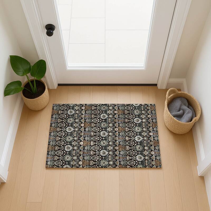 Machine Washable Indoor/ Outdoor Traditional Xander Chantille Rug