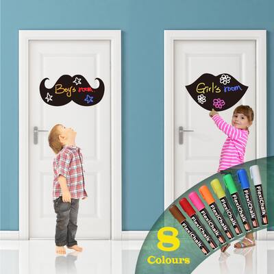 Walplus Children Blackboard Chalkboard Wall Stickers Nursery Decor with Flexichalk Marker Bright Color Liquid Chalks Pen