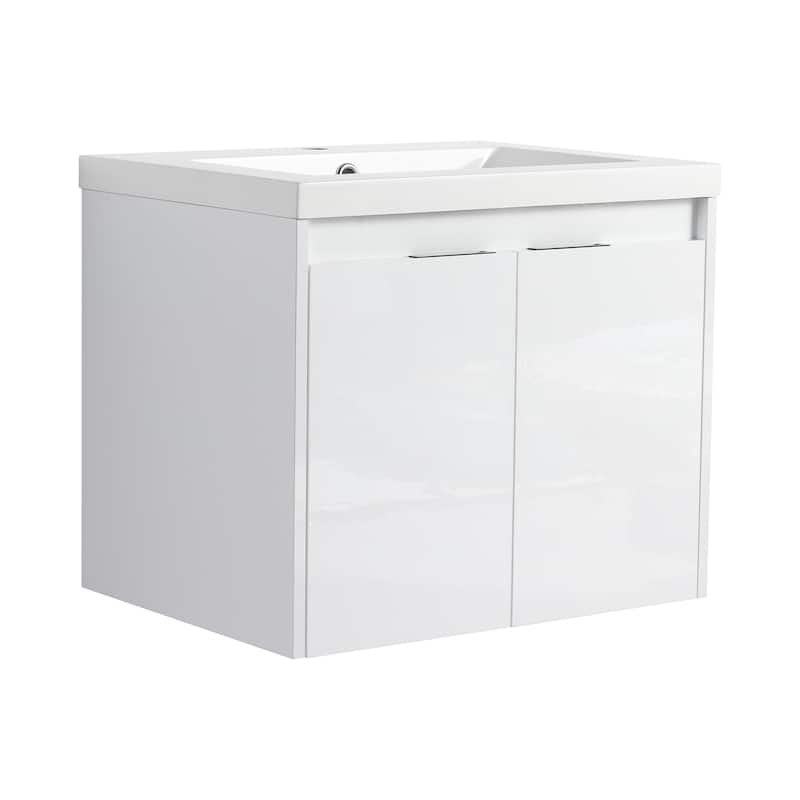 Float Mounting Bathroom Vanity With Resin Sink