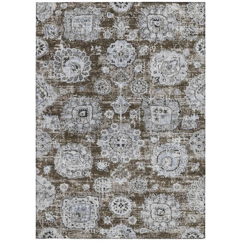 HomeRoots Floral Transitional Rectangle Outdoor Rug