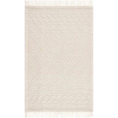 Hauteloom Arnside Living Room, Bedroom Area Rug - Ivory, Pink - 2'3" x 3'9"