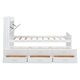 preview thumbnail 11 of 43, Platform Bed Frame with Storage Headboard, Trundle & Charging Station, Wood Captain Bed with 3 Drawers, Low Profile Bed